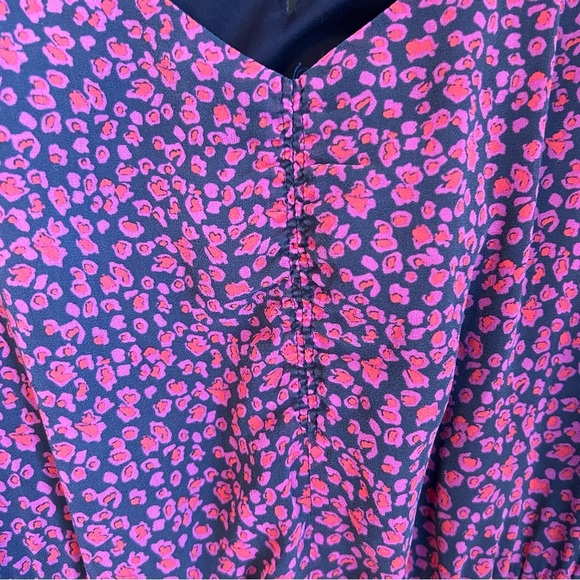 Eliot 100% Silk Floral Shift Women’s Mini Dress w/ Ruched Sheer Sleeves, Size 2 - Picture 2 of 8